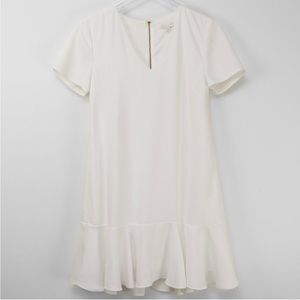 Anna Cate Laura Dress Flounce Dress White Shift Size Small